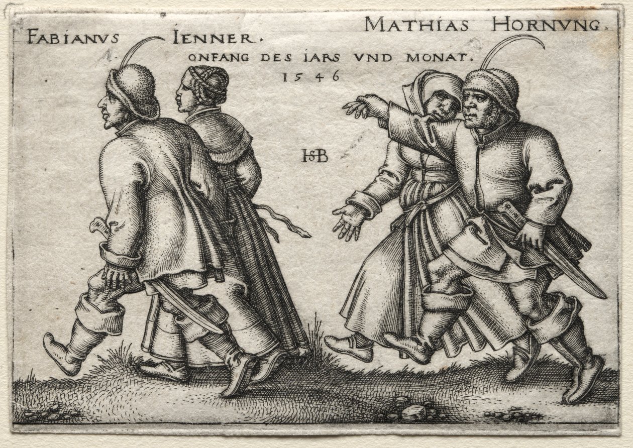 Vesnická svatba: Fabianus Jenner / Mathias Hornung od Hans Sebald Beham