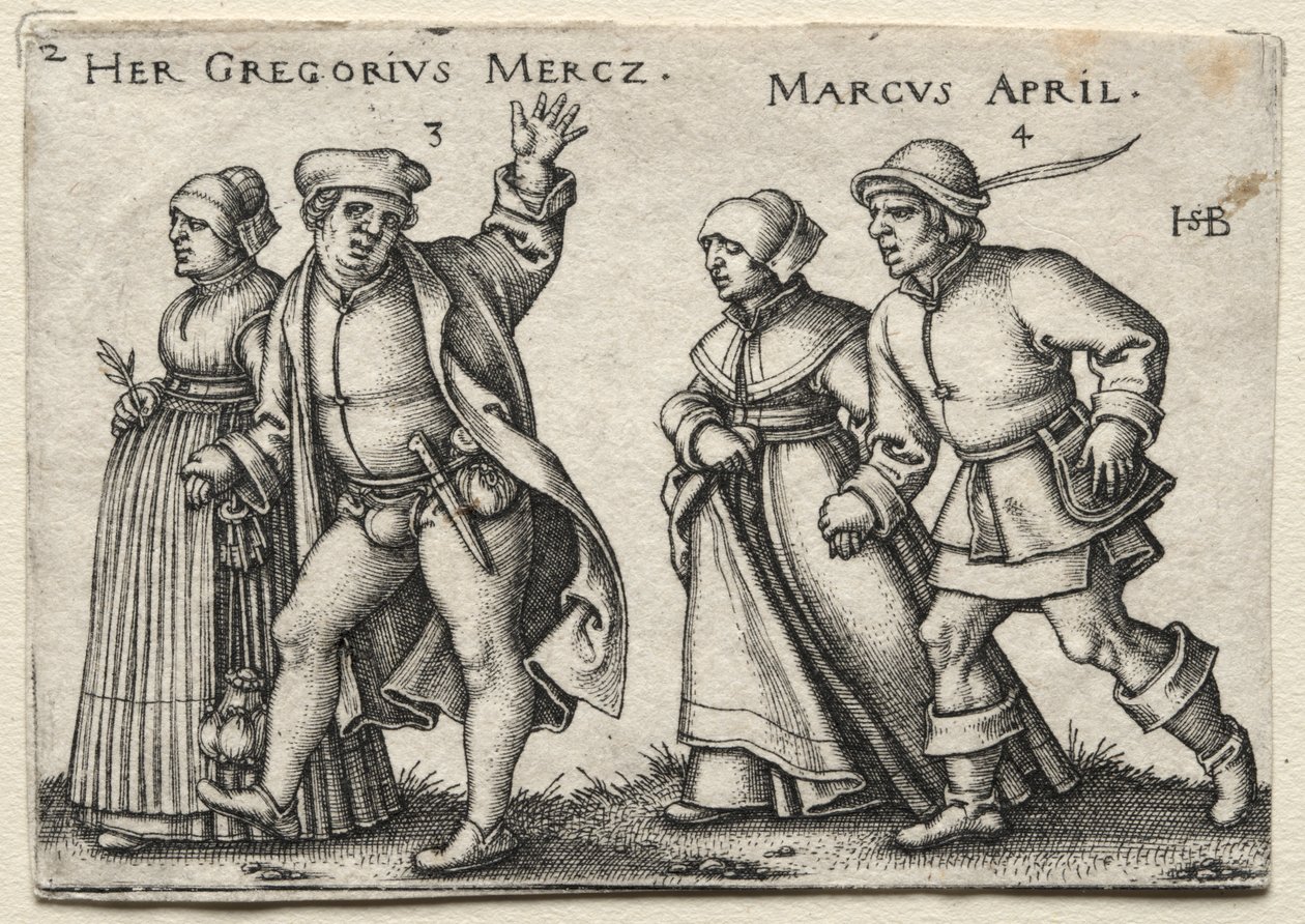 Vesnická svatba: Její Gregorius Mercz / Marcus April od Hans Sebald Beham