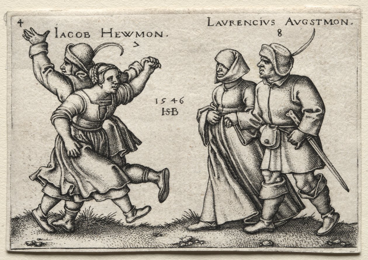 Vesnická svatba: Jacob Hewmon / Lawrencius Augstmon od Hans Sebald Beham