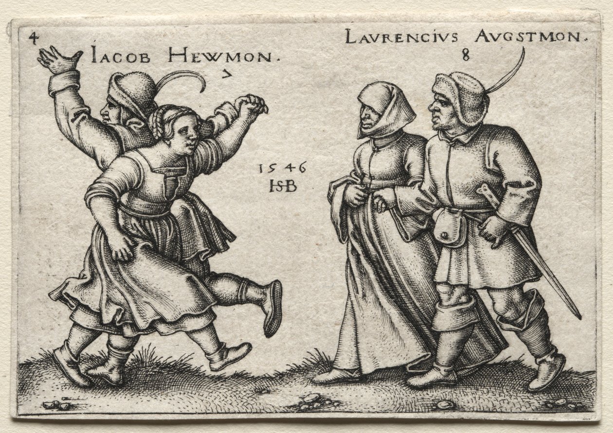 Vesnická svatba: Jacob Hewmon Lawrencius Augstmon, 1546. od Hans Sebald Beham