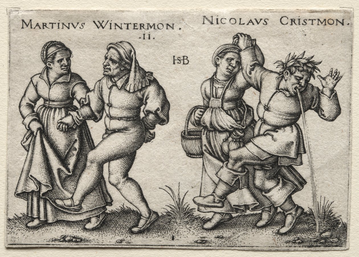 Vesnická svatba: Martinus Wintermon / Nicolaus Cristmon od Hans Sebald Beham