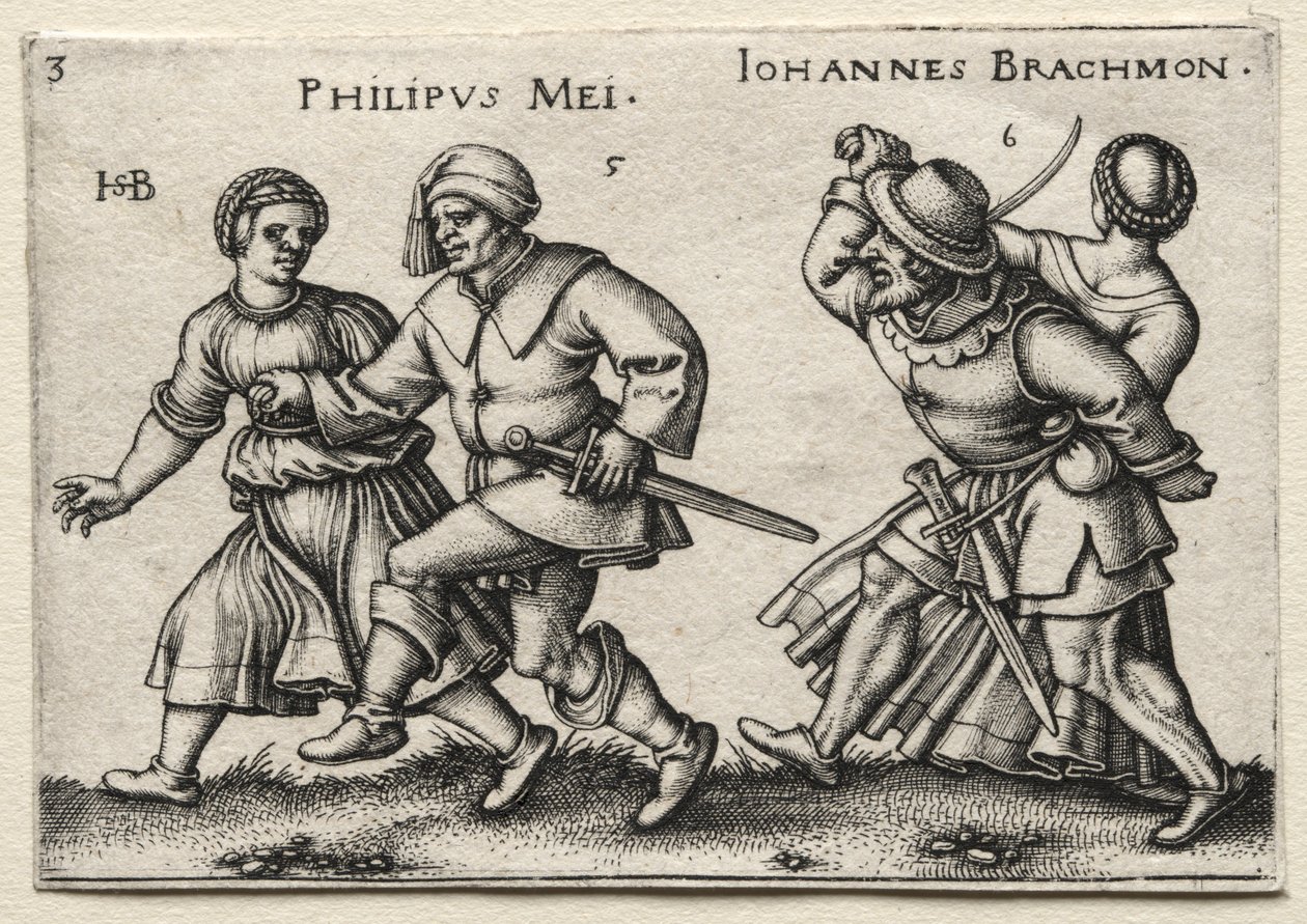 Vesnická svatba: Philipus Mei Johannes Brachmon, 1546. od Hans Sebald Beham