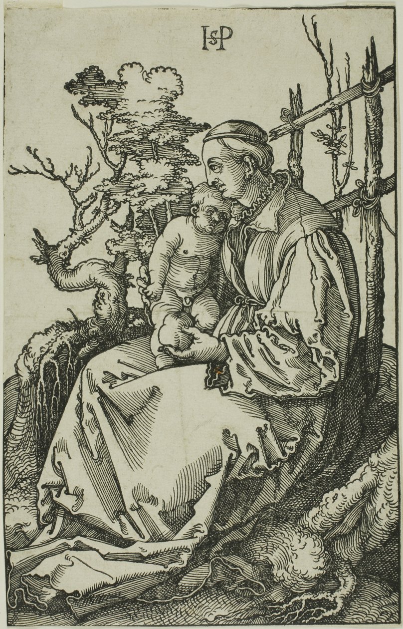 Panna s hruškou a dítětem na břehu od Hans Sebald Beham