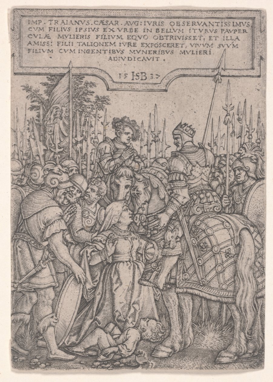 Trajanova spravedlnost od Hans Sebald Beham