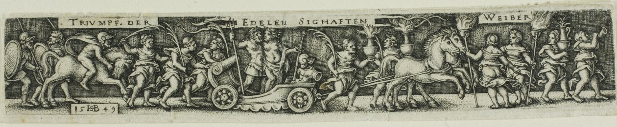 Triumfální průvod vznešených slavných žen od Hans Sebald Beham