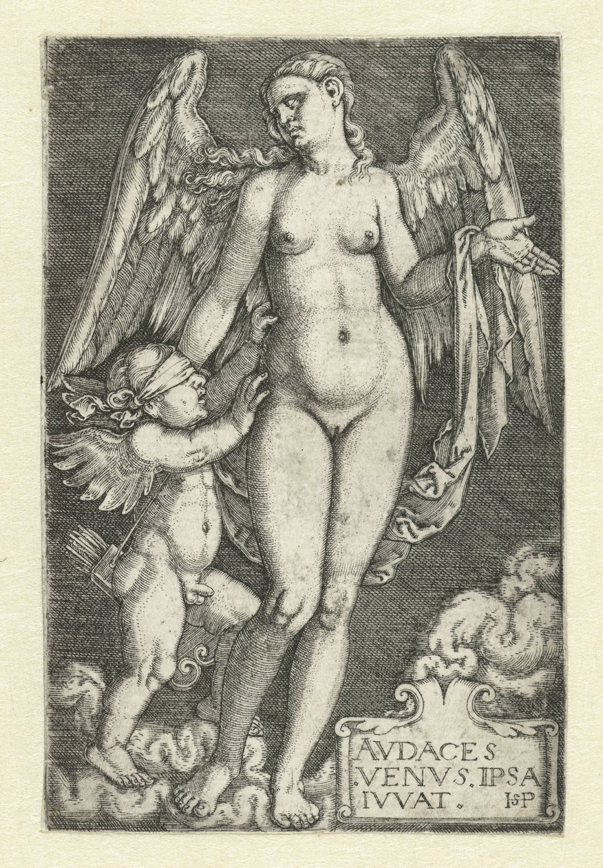 Venuše a Amor Avdaces Venvs ipsa ivvat (název na objektu) od Hans Sebald Beham