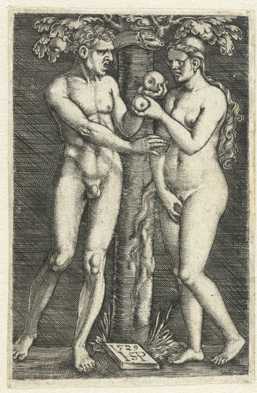 Pokušení Adama a Evy v ráji od Hans Sebald Beham