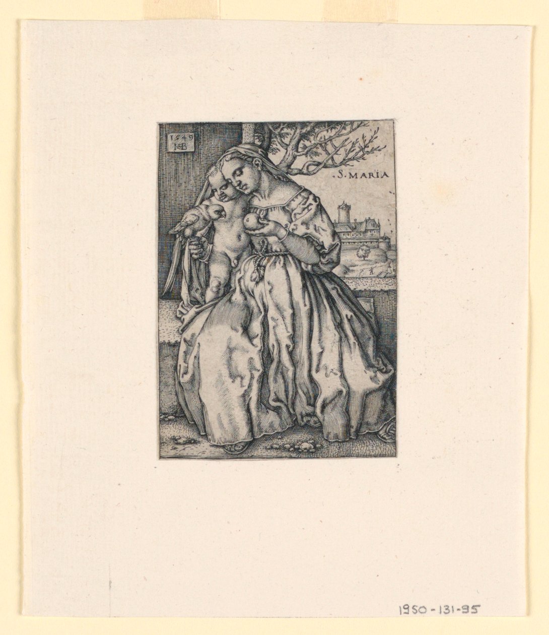 Panna a dítě s papouškem od Hans Sebald Beham