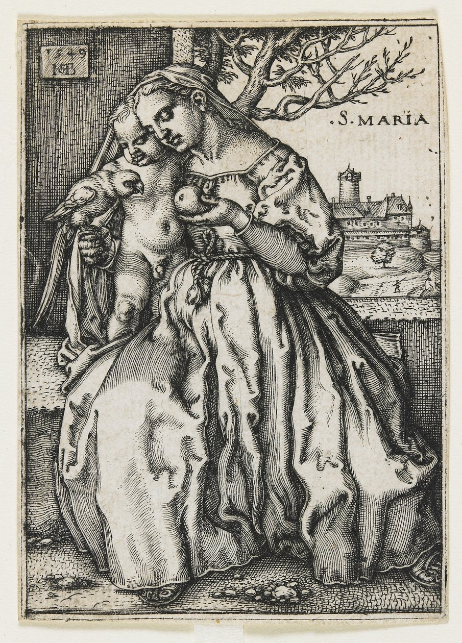 Panna a dítě s papouškem, 1549 od Hans Sebald Beham