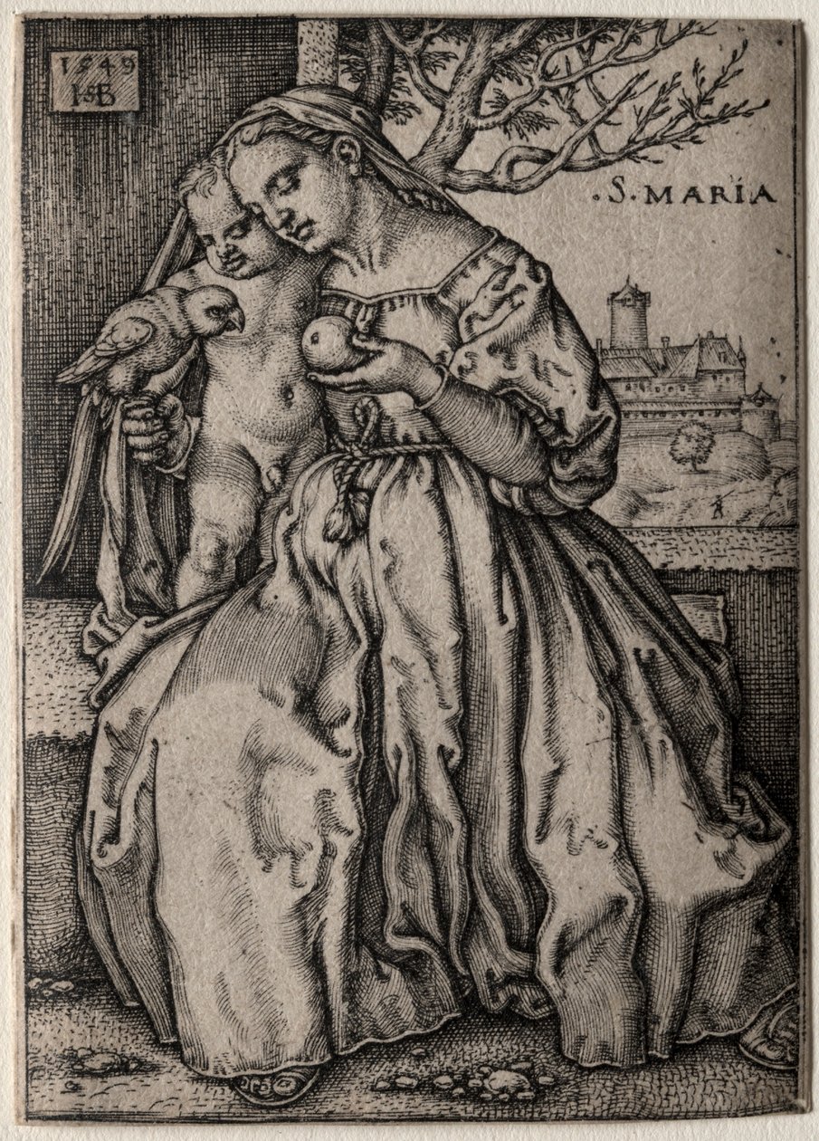 Panna s papouškem, 1549. od Hans Sebald Beham