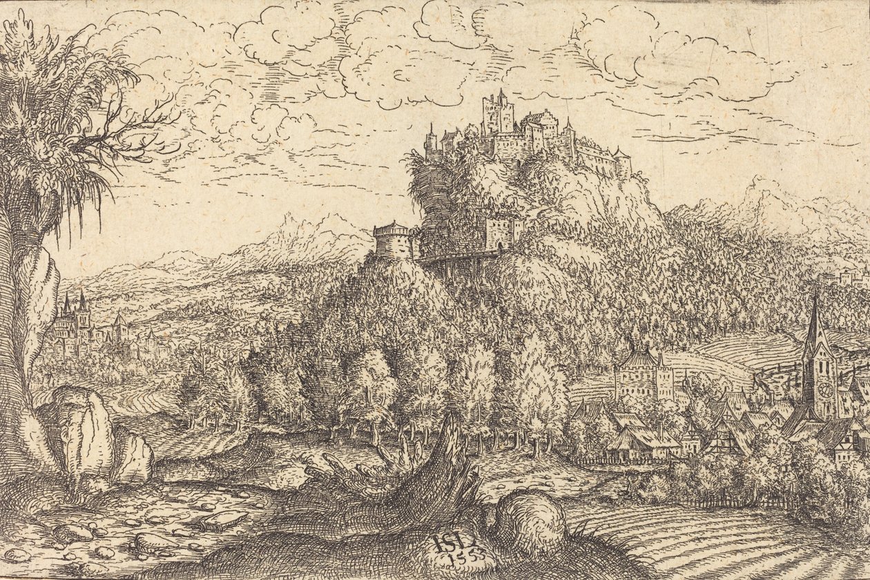Krajina s hradem uprostřed, 1553. od Hans Sebald Lautensack