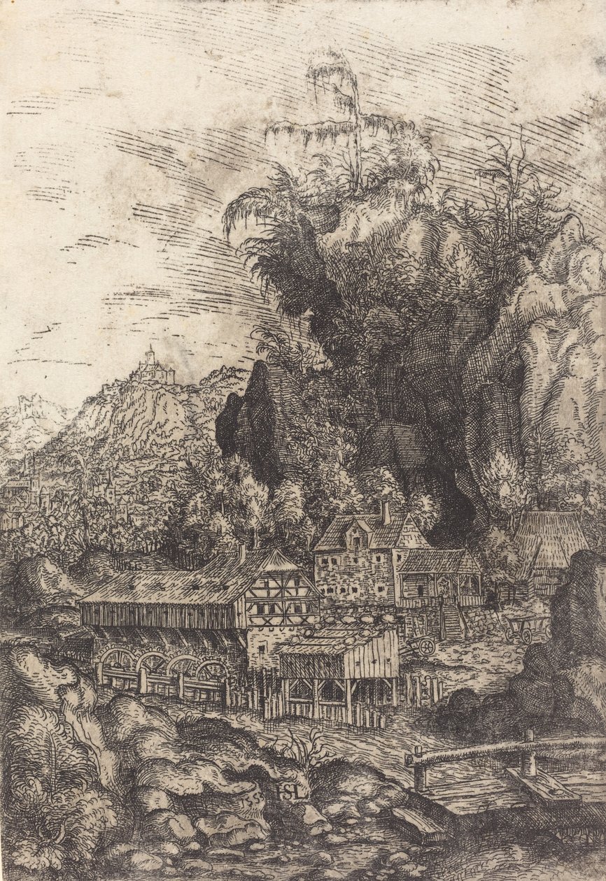 Krajina s vodním mlýnem, 1553. od Hans Sebald Lautensack