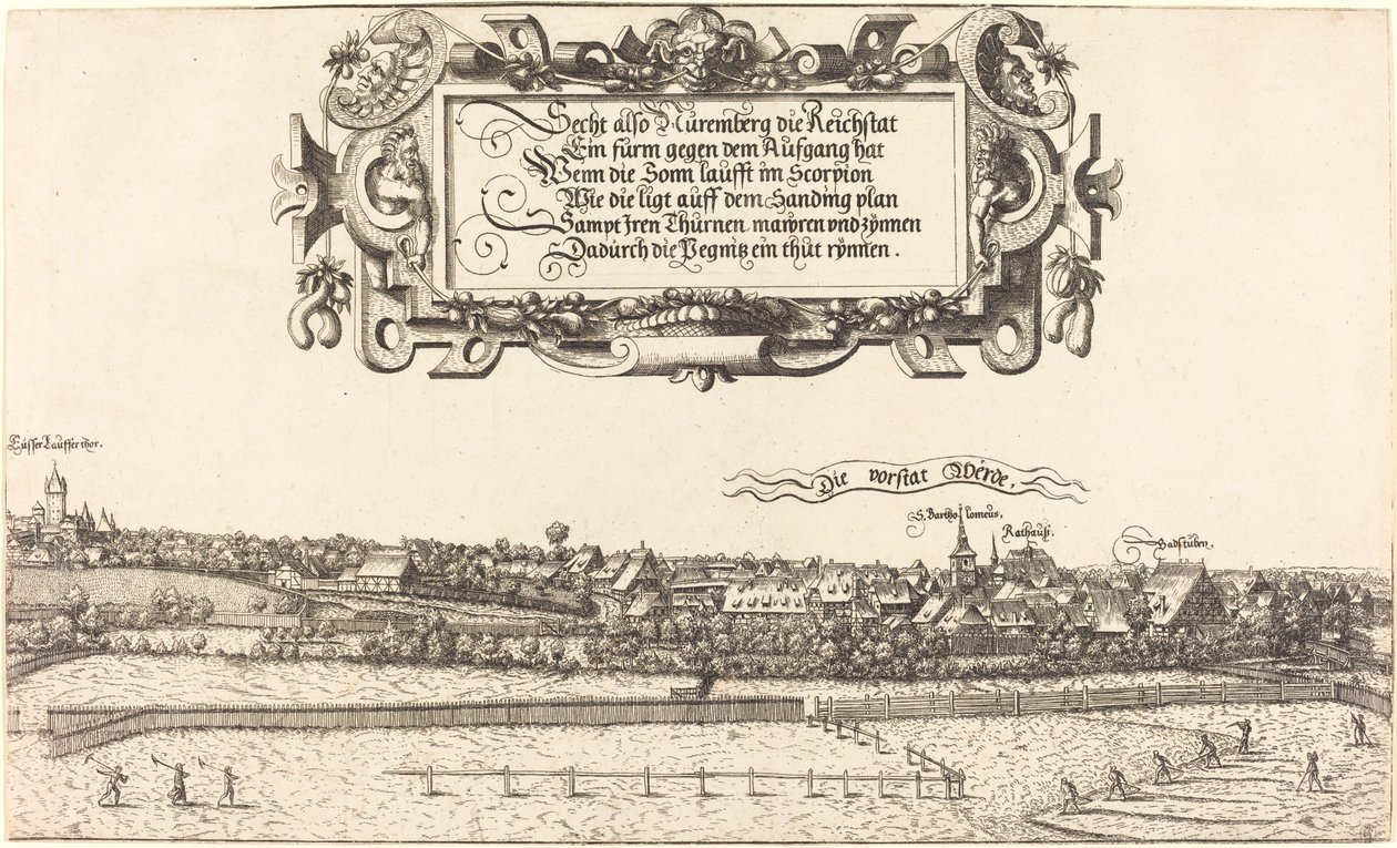 Pohled na Norimberk od východu [pravá část], 1552. od Hans Sebald Lautensack