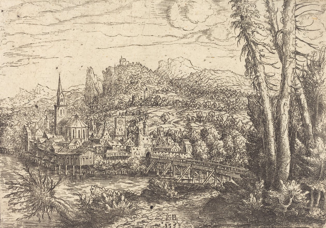 Pohled na město poblíž řeky, 1553. od Hans Sebald Lautensack