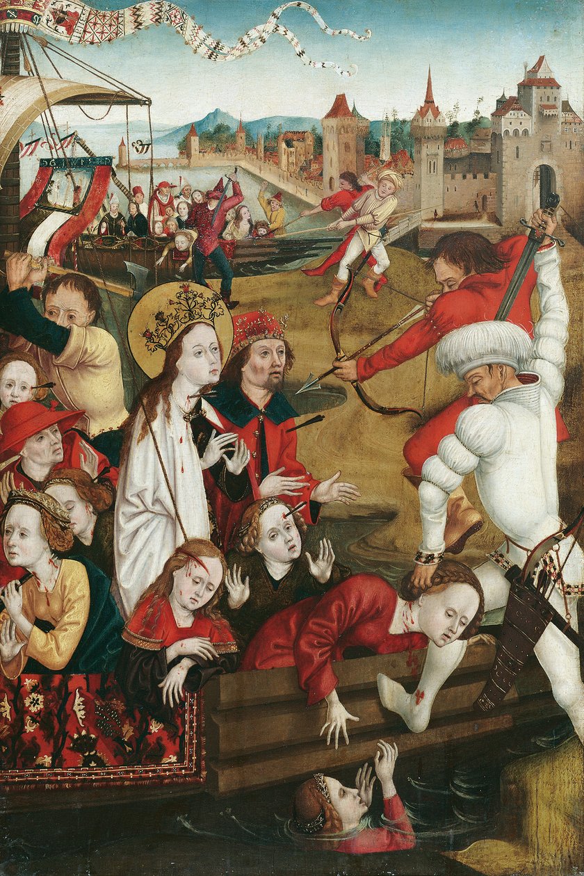 Umučení sv. Ursula a její společnice (avers); Dolní polovina postavy světce (revers) od Hans Siebenbürger