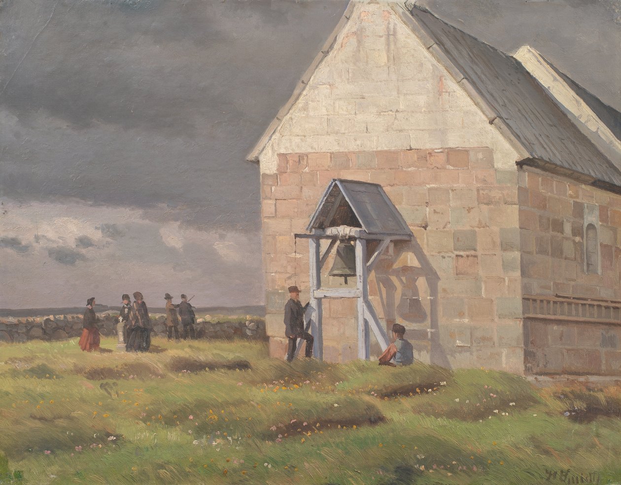 A Storm Brewing za kostelem Nørre Vium, Jutsko od Hans Smidth