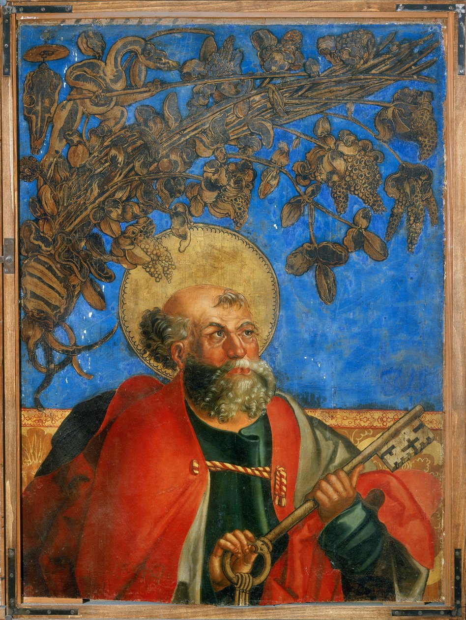 Svatý Petr, horní část, detail Příběhů svatých Petra a Pavla od Hans Suess Kulmbach