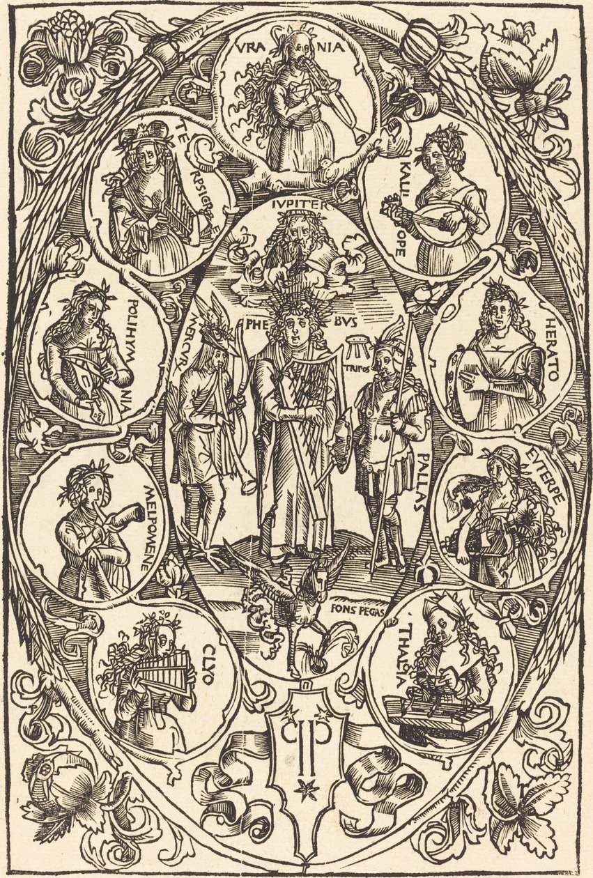 Apollo a múzy od Hans Süss von Kulmbach