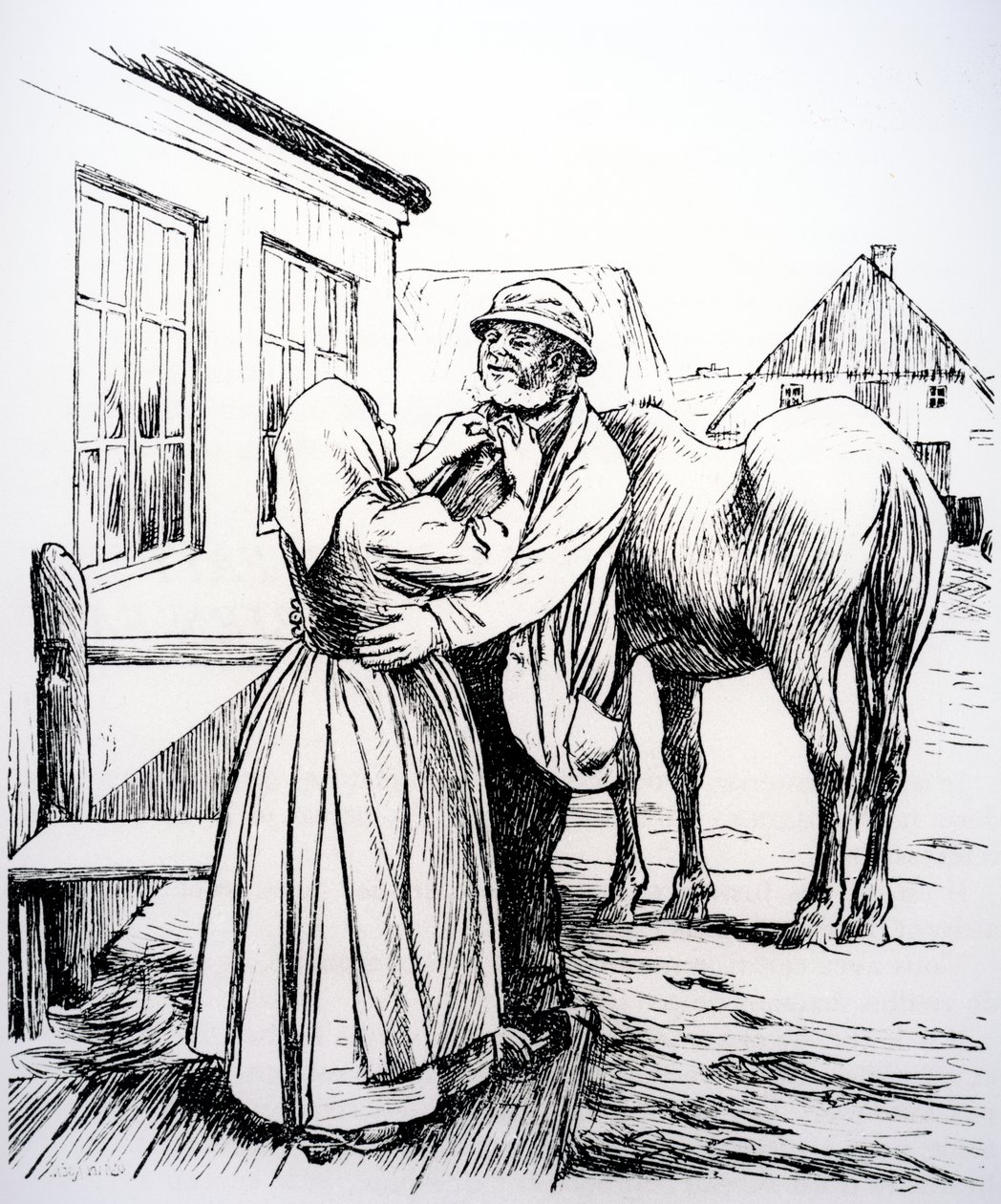 Ilustrace z knihy „Co dělá starý muž, je vždy správné“ od Hanse Christiana Andersena od Hans Tegner