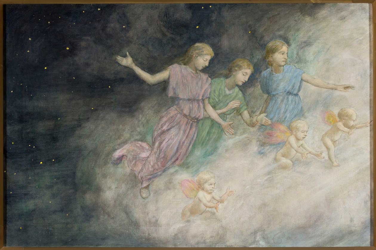 Andělé - Zvěstování od Hans Thoma