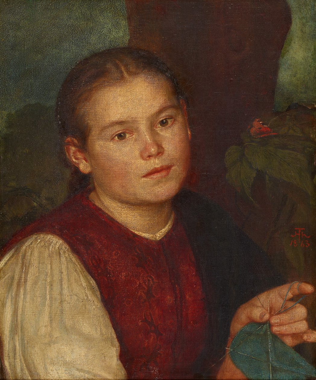 Portrét sestry Agathy od Hans Thoma