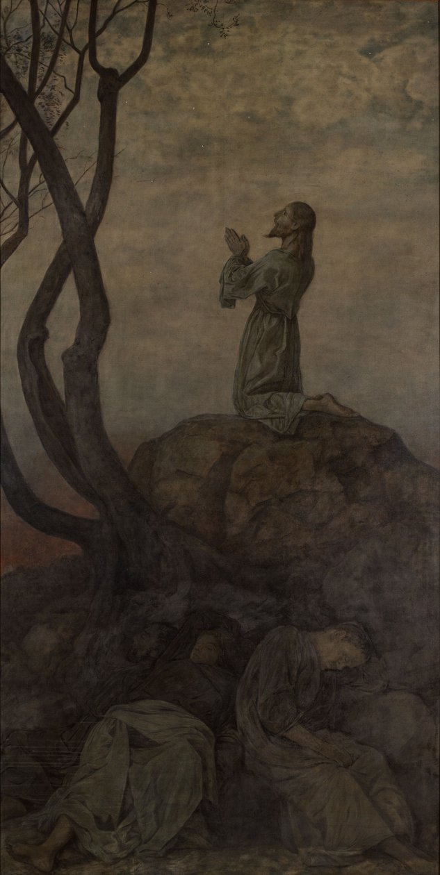 Kristus na Olivové hoře od Hans Thoma
