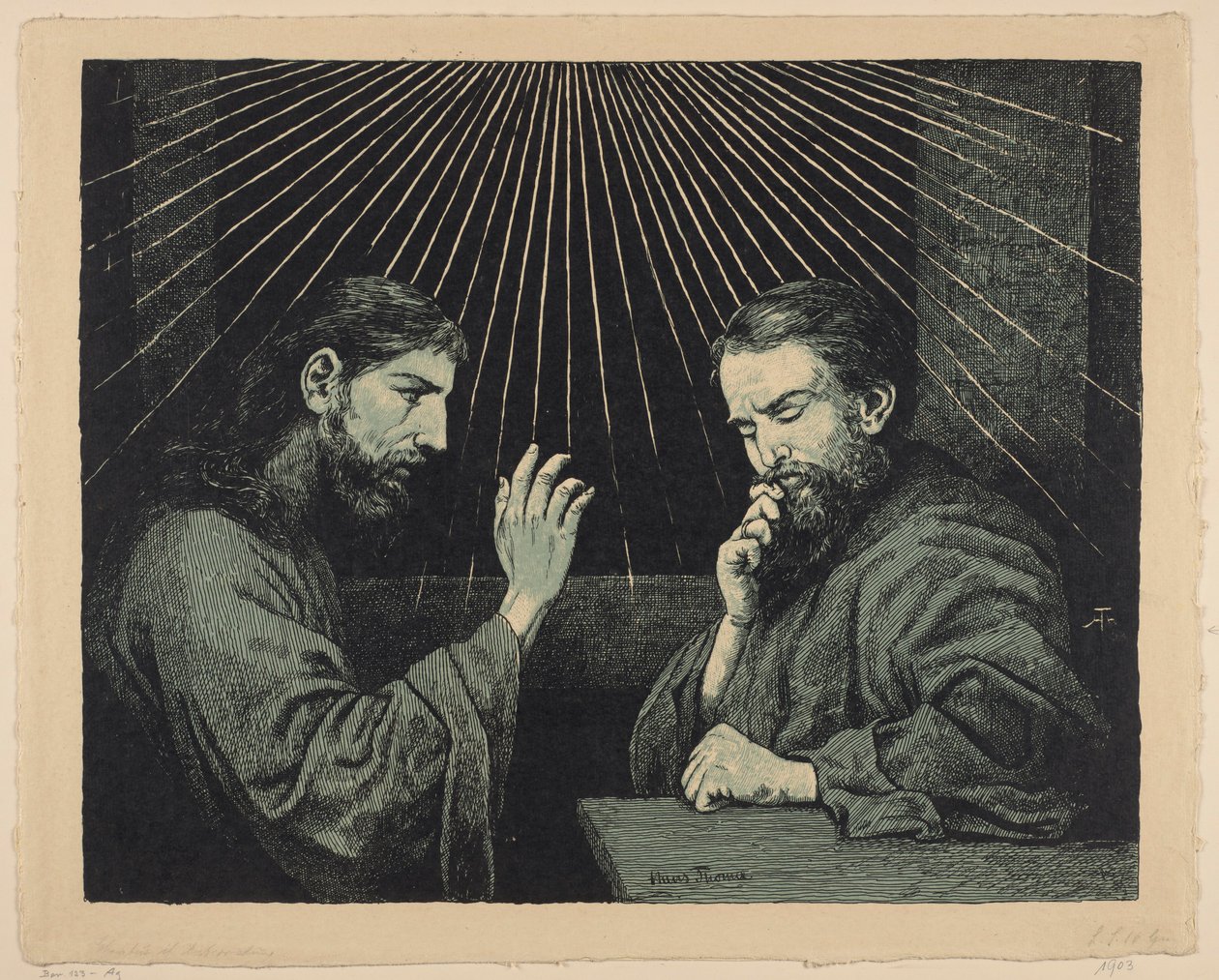 Kristus a Nikodém od Hans Thoma