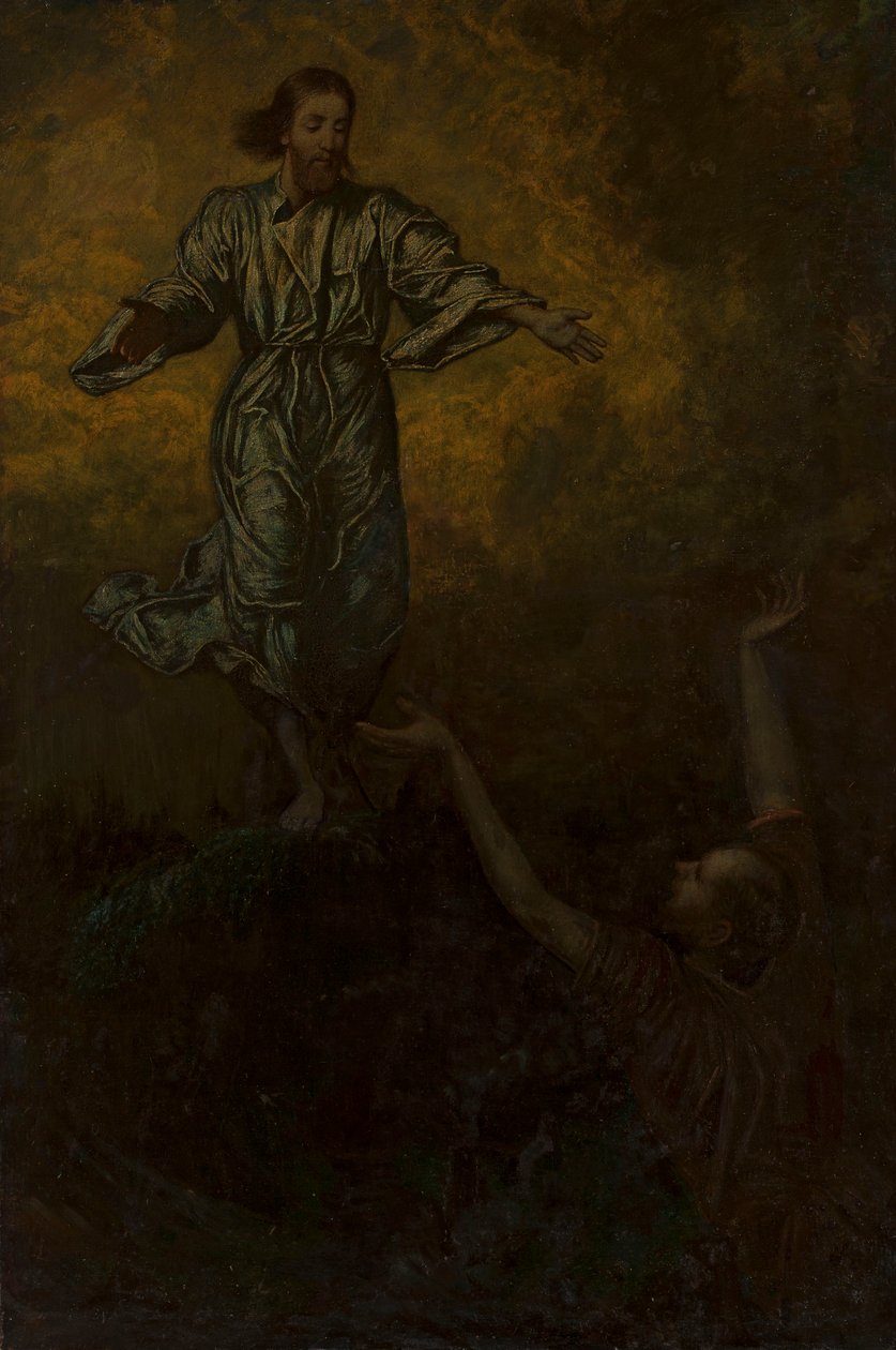 Kristus a svatý Petr od Hans Thoma