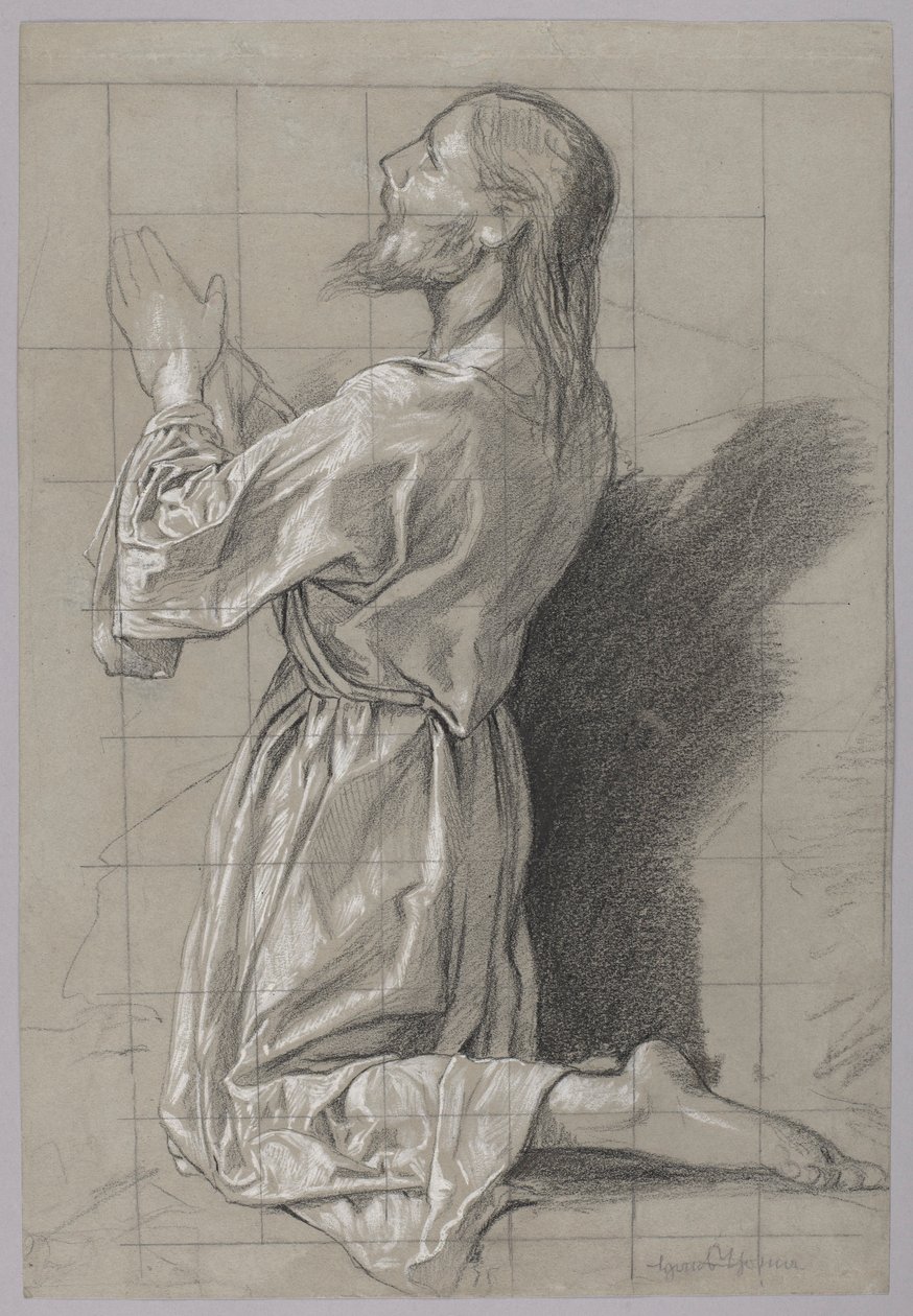 Kristus na Olivové hoře od Hans Thoma