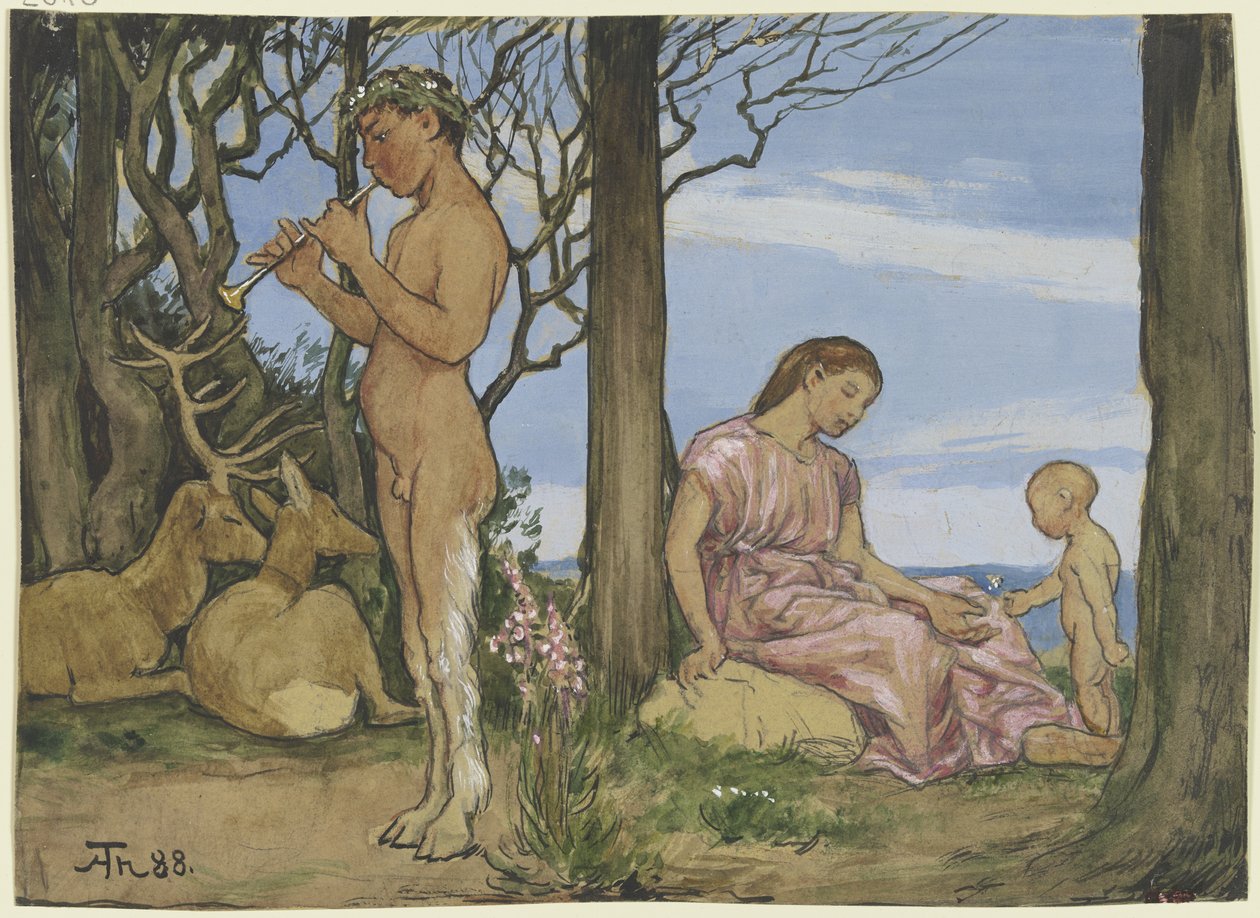 Faun a nymfa od Hans Thoma