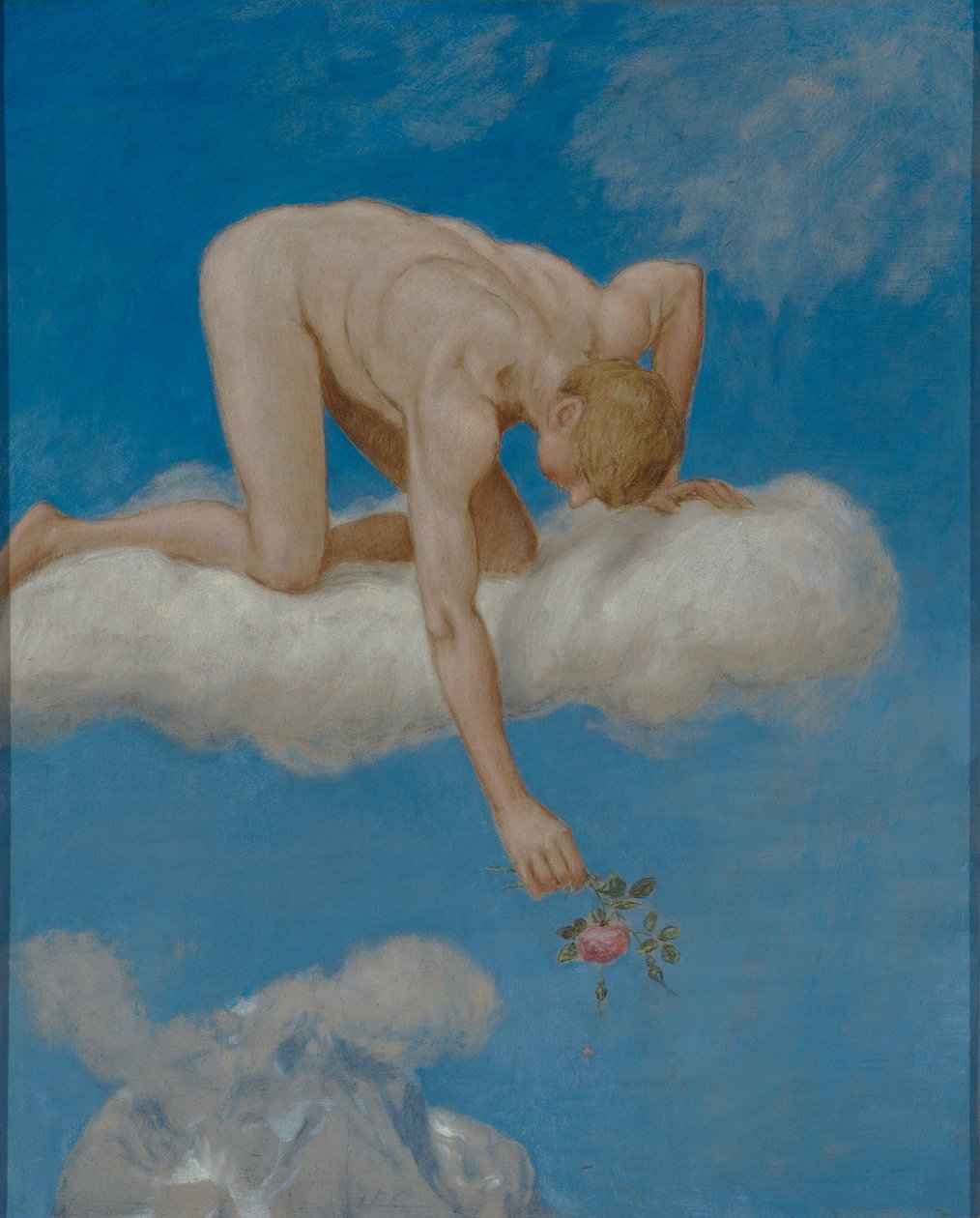 Červen (Mladík s růží) od Hans Thoma