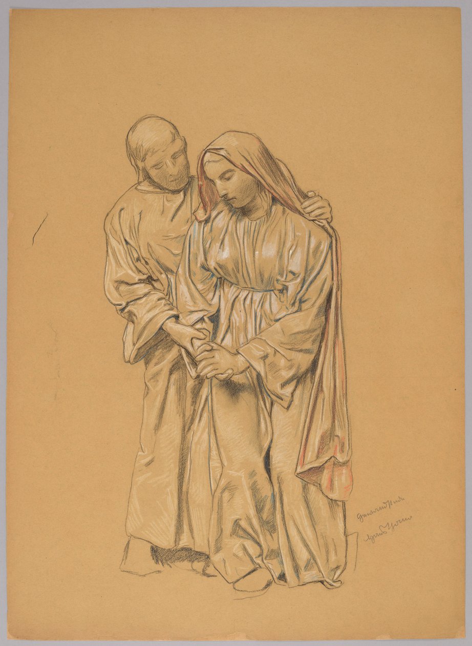 Maria mit dem heiligen Johannes dem Evangelisten od Hans Thoma