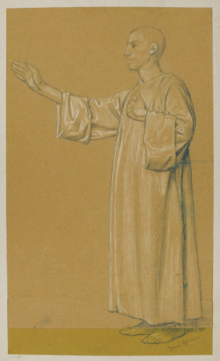 Mann in langer Tunika od Hans Thoma