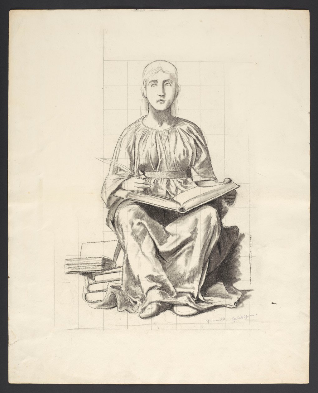 Alegorická postava s knihou od Hans Thoma