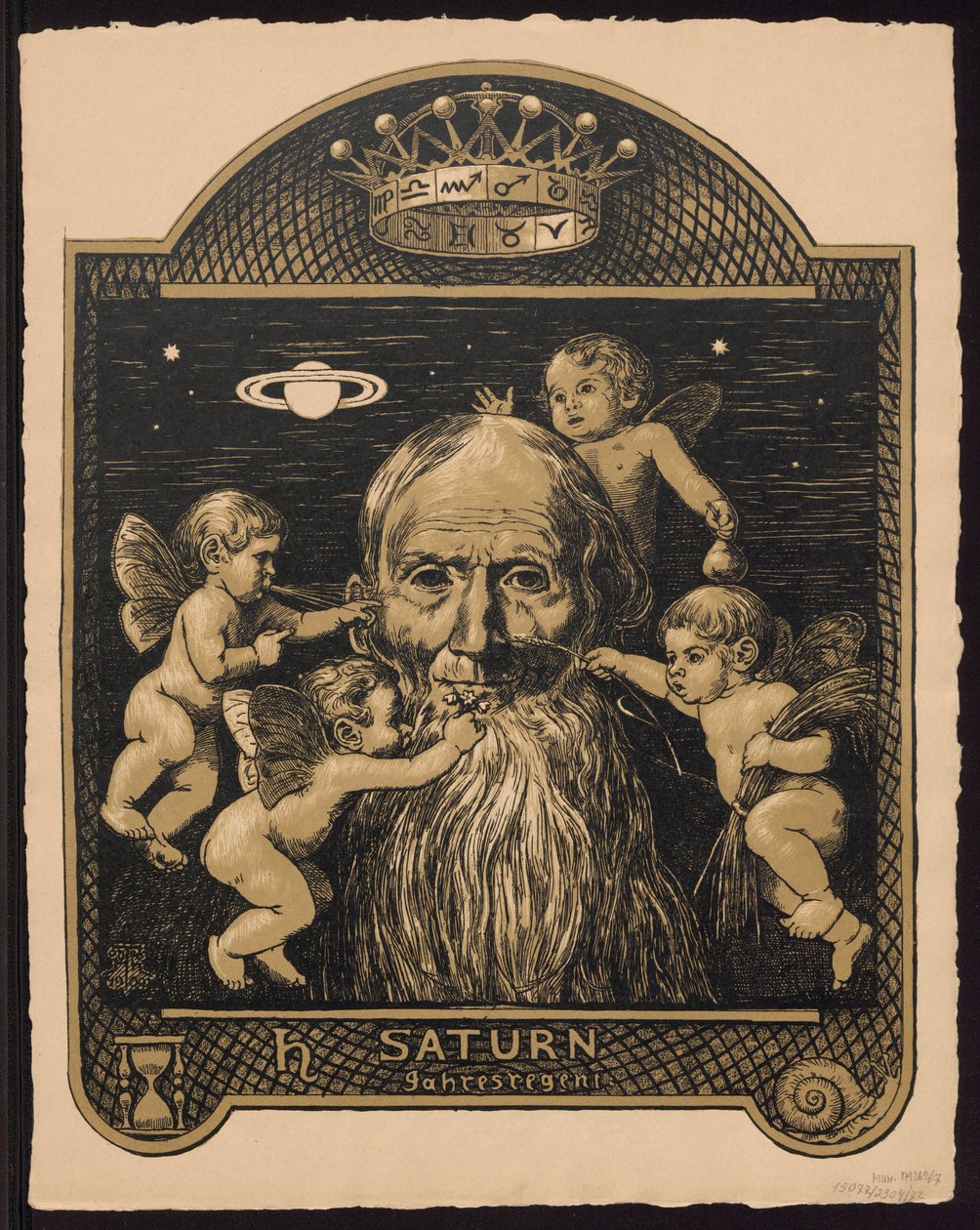 „Saturn, vládce roku“. Saturn jako vládce roku. Návrhy pro „Věčný obrazový kalendář“, část II (Věčný obrazový kalendář) od Hans Thoma