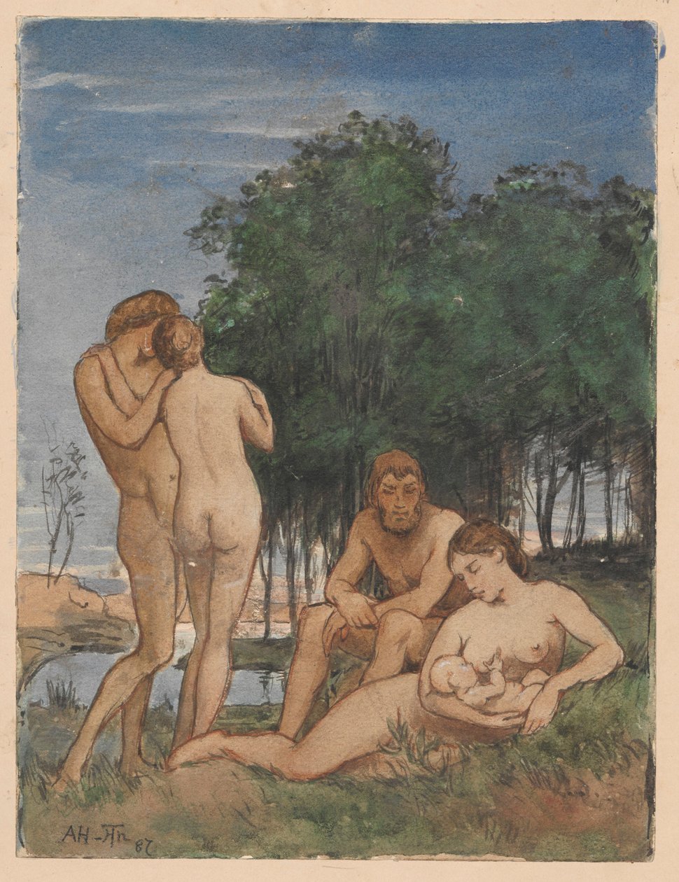 Idylická scéna od Hans Thoma