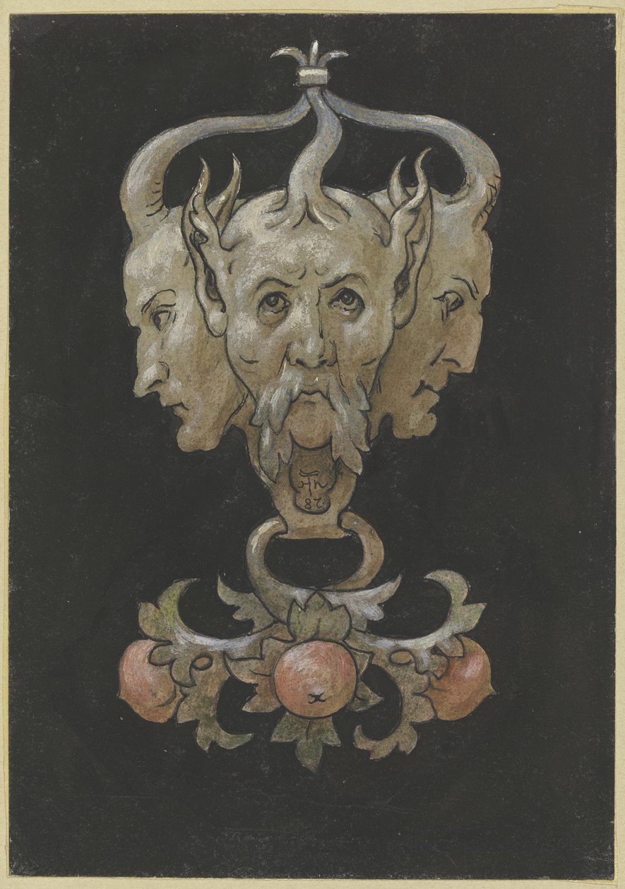 Tři masky satyrů od Hans Thoma