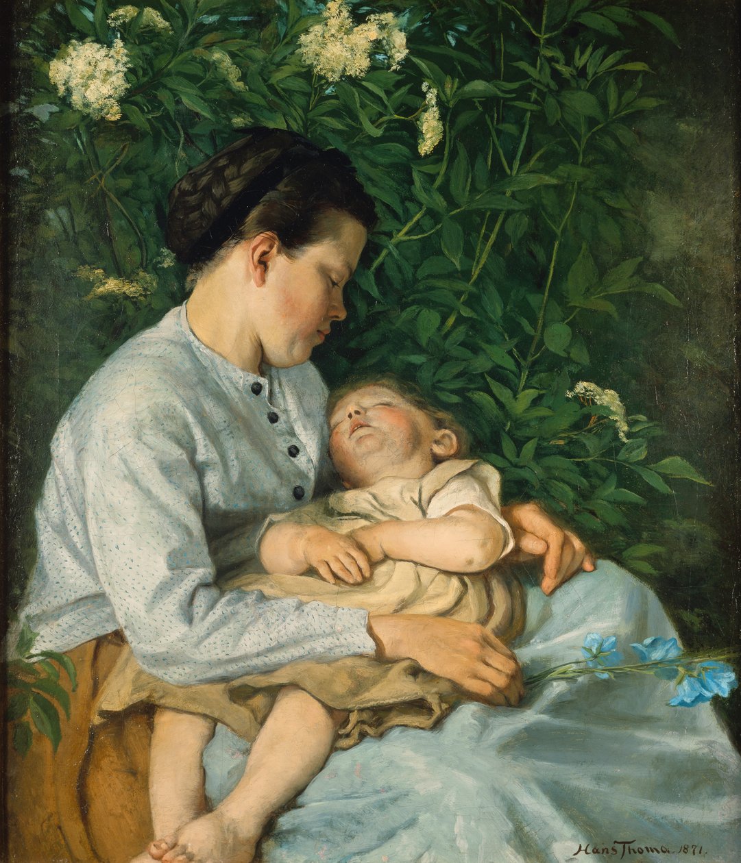 Pod bezovým keřem od Hans Thoma