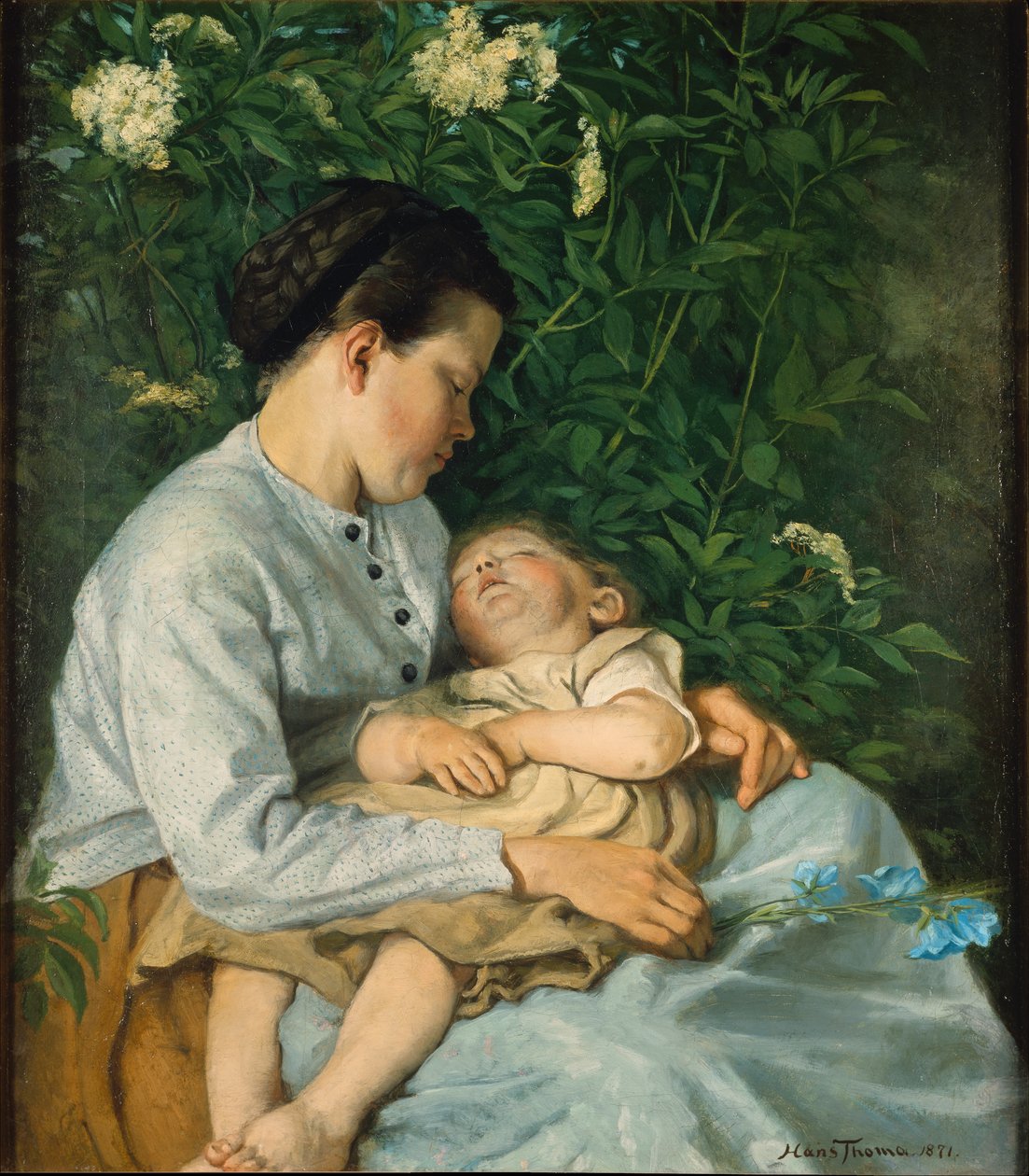 Pod keřem bezinky od Hans Thoma