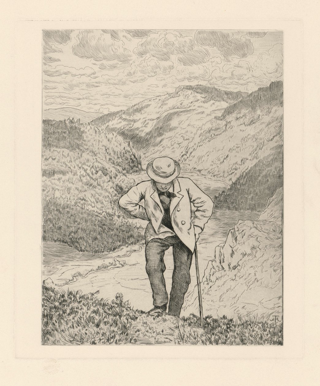 Turisté v horách od Hans Thoma