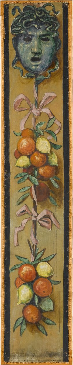 Wandfries aus dem Musiksaal des Hauses Pringsheim, München: Medusenhaupt, Orangen- und Zitronenbündel. Links von Inv.-Nr. 1925 od Hans Thoma