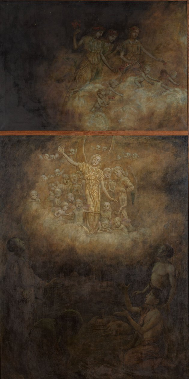 Vánoční triptych: Zvěstování pastýřům od Hans Thoma