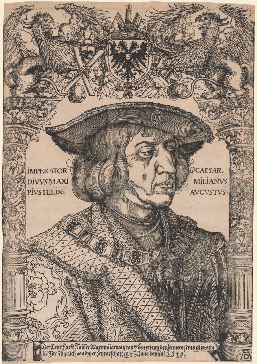 Císař Maxmilián I od Hans Weiditz, II, after Albrecht Dürer