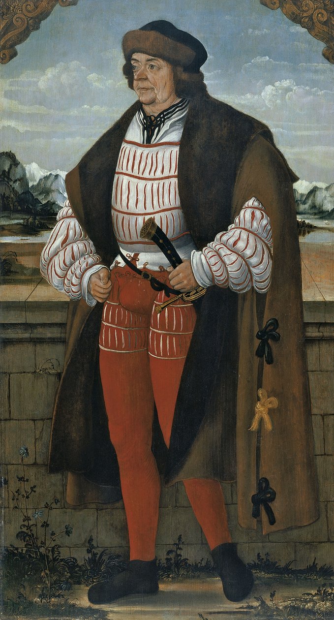 Dvorní šašek známý jako rytíř Christoph, 1515 od Hans Wertinger von