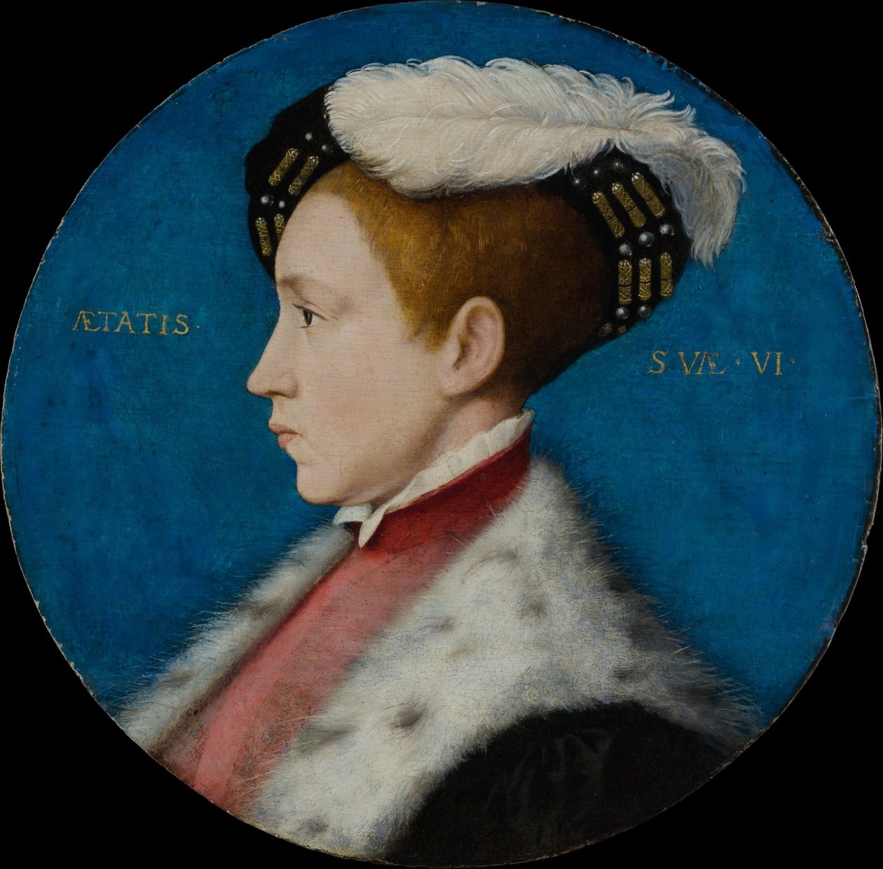 Edward VI, kolem 1545 (olej a zlato na dubu) od Hans after Holbein the Younger