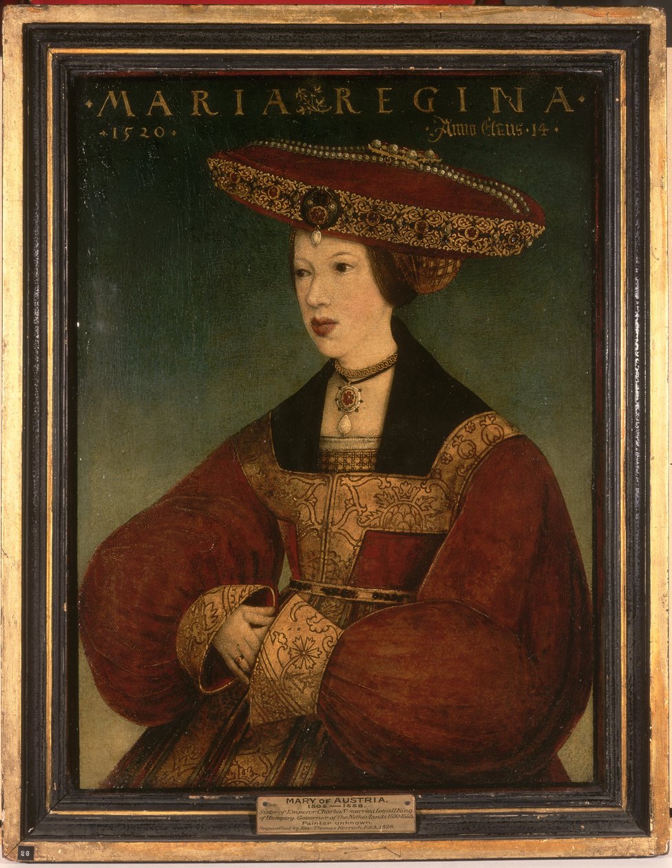 Marie Rakouská, kolem 1520 (olej na pergamenu na desce) od Hans or Johan Maler