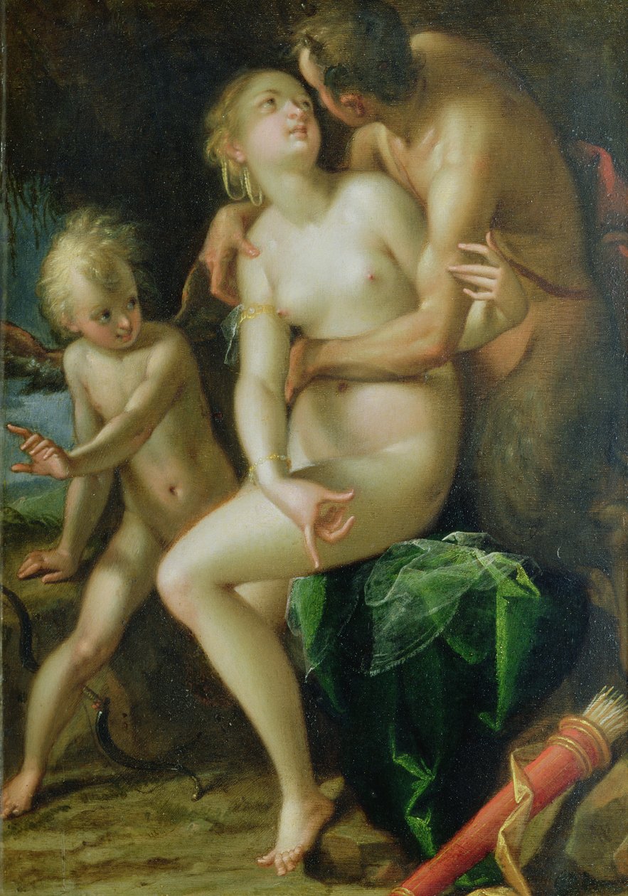 Jupiter, Antiopa a Amor od Hans von Aachen