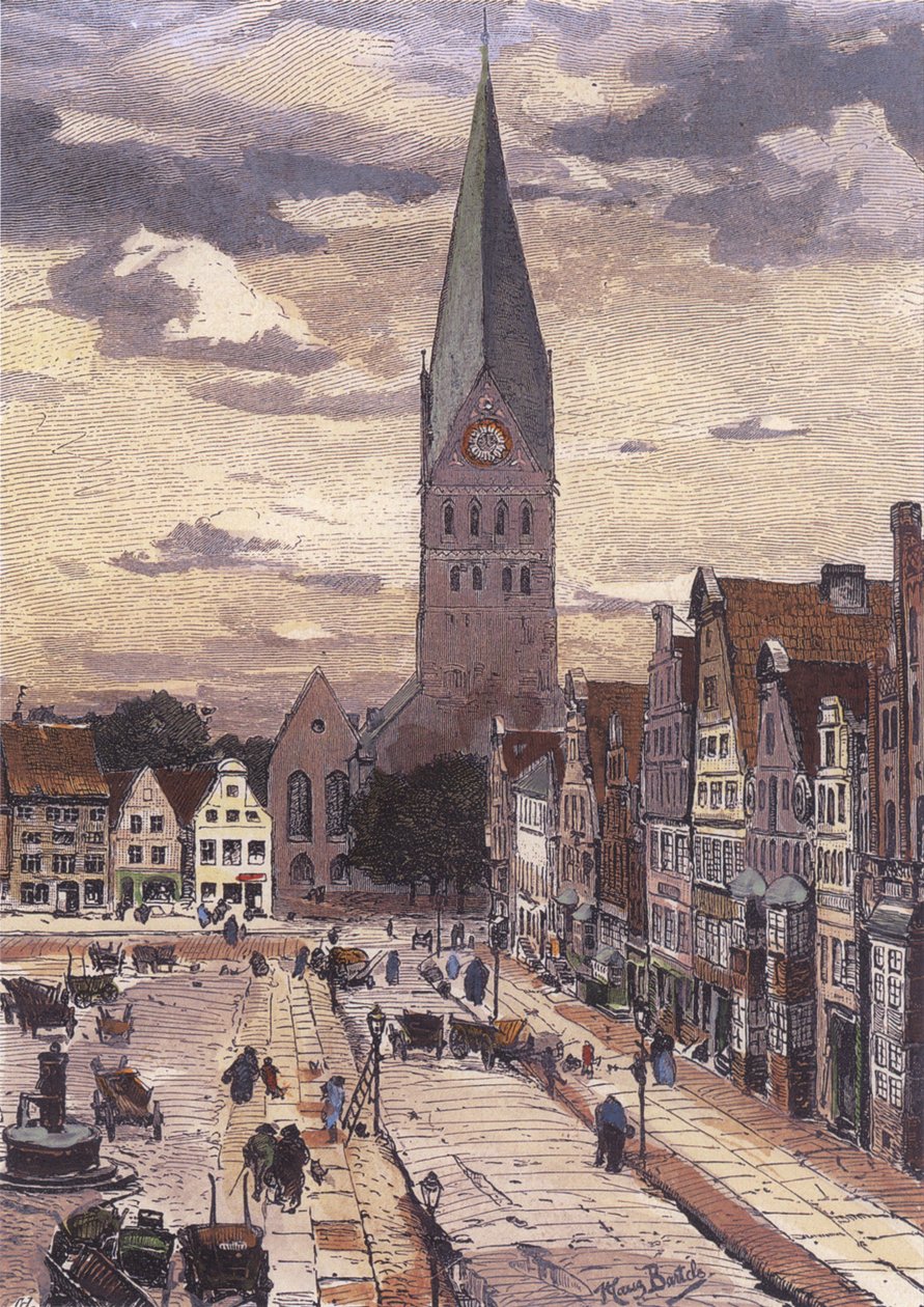 Am Sande (pohled na východ směrem k věži kostela sv. Jana) od Hans von Bartels