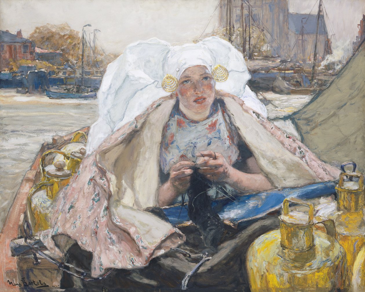 Dojička z Dordrechtu, kolem roku 1900 (olej na plátně) od Hans von Bartels