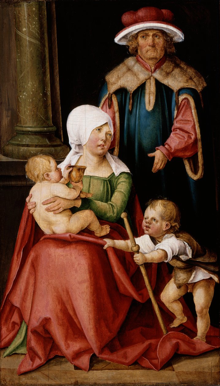 Marie Salome a Zebedee se svými syny Jakubem Větším a Janem Evangelistou od Hans von Kulmbach